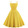 Vintage Summer Polka Dot gedruckte Partykleider Baumwolle